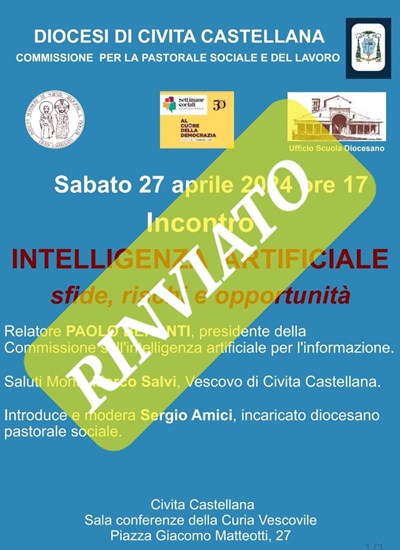 INTELLIGENZA ARTIFICIALE sfide, rischi e opportunità (rinviato)
